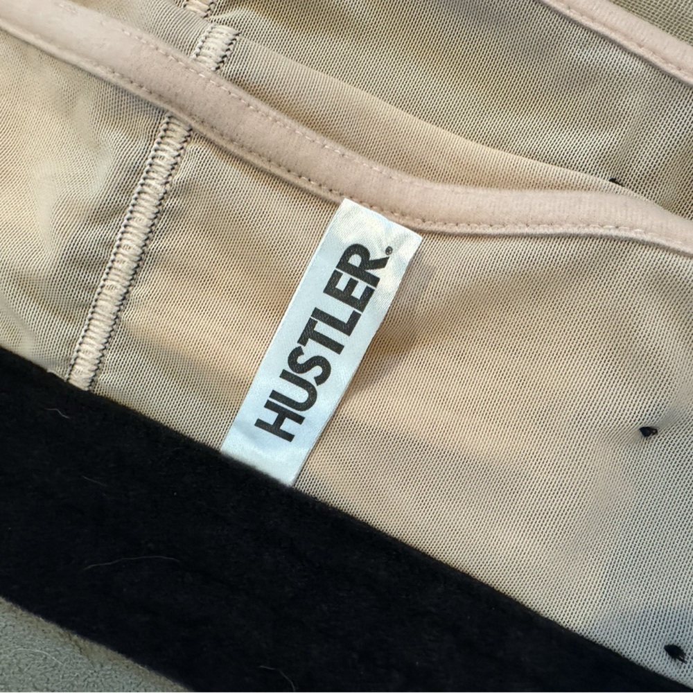 Hustler Hollywood Blush Sheer Chemise with Black Floral Lace - Picture 3 of 5